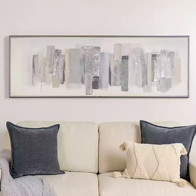 Kirklands Home Neutral Brush Strokes Framed Art Print New