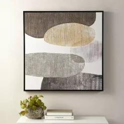 Kirklands Home Neutral Bubbles I Framed Canvas Art Print Discount