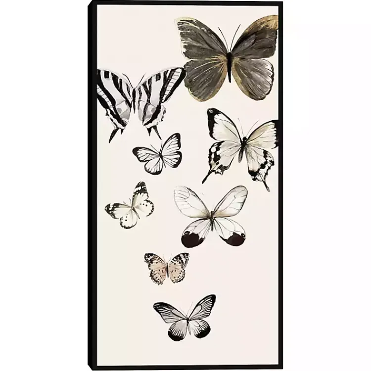 Kirklands Home Neutral Butterflies Framed Canvas Art Print Best