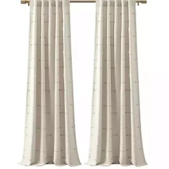 Kirklands Home Neutral Clipped Stripe Curtain Panel Set, 84 in. Tan Hot