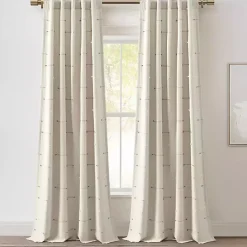 Kirklands Home Neutral Clipped Stripe Curtain Panel Set, 84 in. Tan Hot