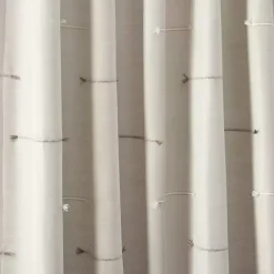 Kirklands Home Neutral Clipped Stripe Curtain Panel Set, 84 in. Tan Hot
