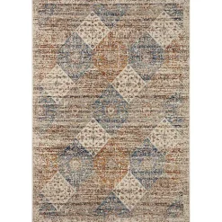 Kirklands Home Neutral Diamond Patchwork Area Rug, 7x10
