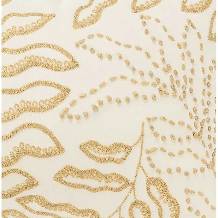 Pillows>Kirklands Home Neutral Embroidered Botanical Lumbar Pillow
