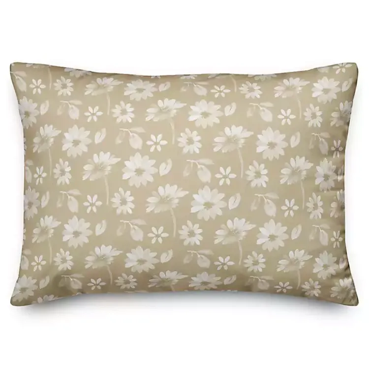 Kirklands Home Neutral Floral Outdoor Throw Pillow Outlet