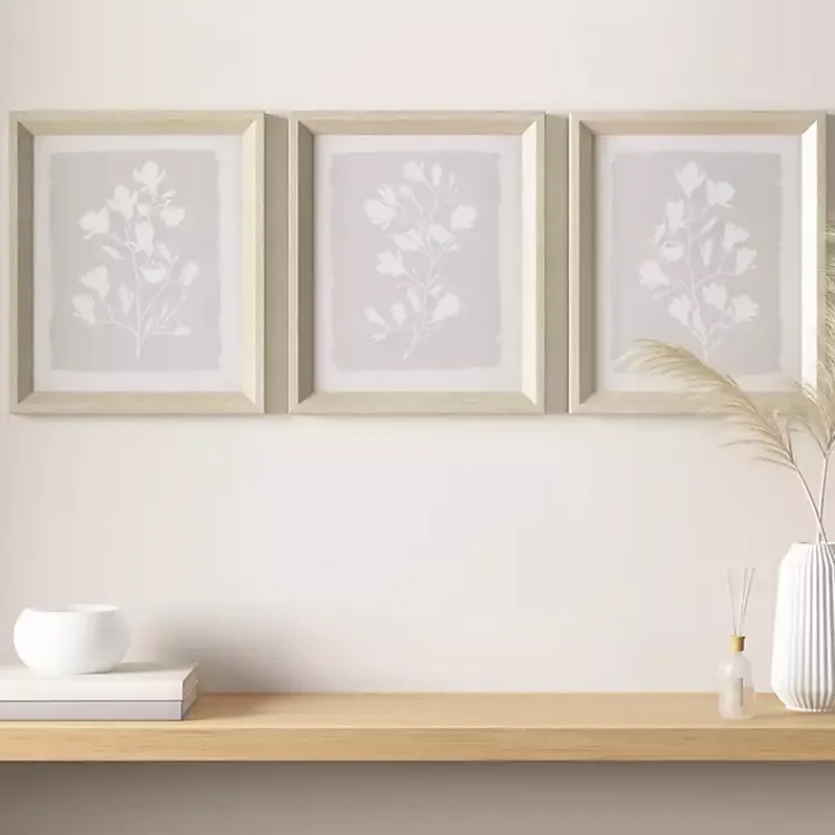 Kirklands Home Neutral Floral Sprigs 3-pc. Framed Art Set Online