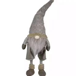 Christmas Decorations>Kirklands Home Neutral Fur Striped Standing Gnome Gray