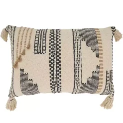 Pillows>Kirklands Home Neutral Geometric Stitch Lumbar Pillow