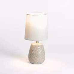 Kirklands Home Neutral Giraffe Pattern Mini Table Lamp White New