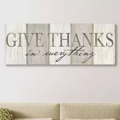 Fall>Kirklands Home Neutral Give Thanks Canvas Art Print Gray