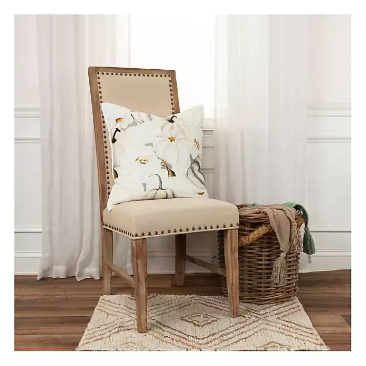 Fall>Kirklands Home Neutral Gold Pumpkins Harvest Throw Pillow Ivory