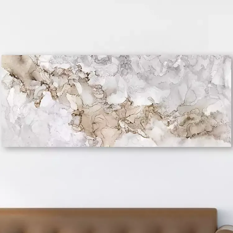 Kirklands Home Neutral Gray Beauty Panel Giclee Canvas Art Print New