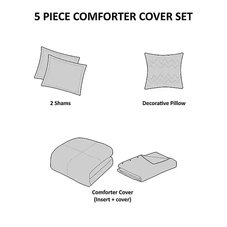 Kirklands Home Neutral Holland 5-pc. King Comforter Set Tan New