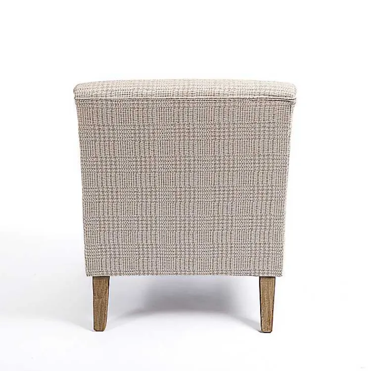 Kirklands Home Neutral Houndstooth 2-pc. Chair and Ottoman Set Tan New