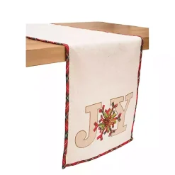 Kirklands Home Neutral Joy Christmas Table Runner Tan Clearance