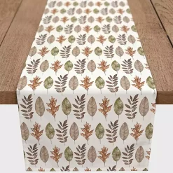 Fall>Kirklands Home Neutral Leaf Pattern Table Runner, 90 in. Multi