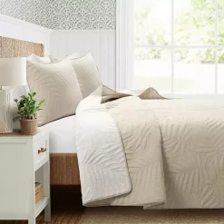 Kirklands Home Neutral Leaf Reversible 3-pc. Full/Queen Quilt Set Online