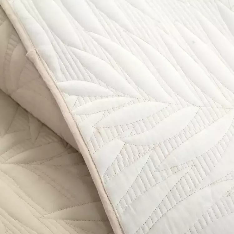 Kirklands Home Neutral Leaf Reversible 3-pc. Full/Queen Quilt Set Online