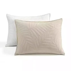 Kirklands Home Neutral Leaf Reversible 3-pc. Cali King Quilt Set New