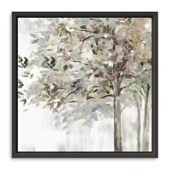 Kirklands Home Neutral Leaves Framed Canvas Art Print, 30x30 in. Gray Outlet