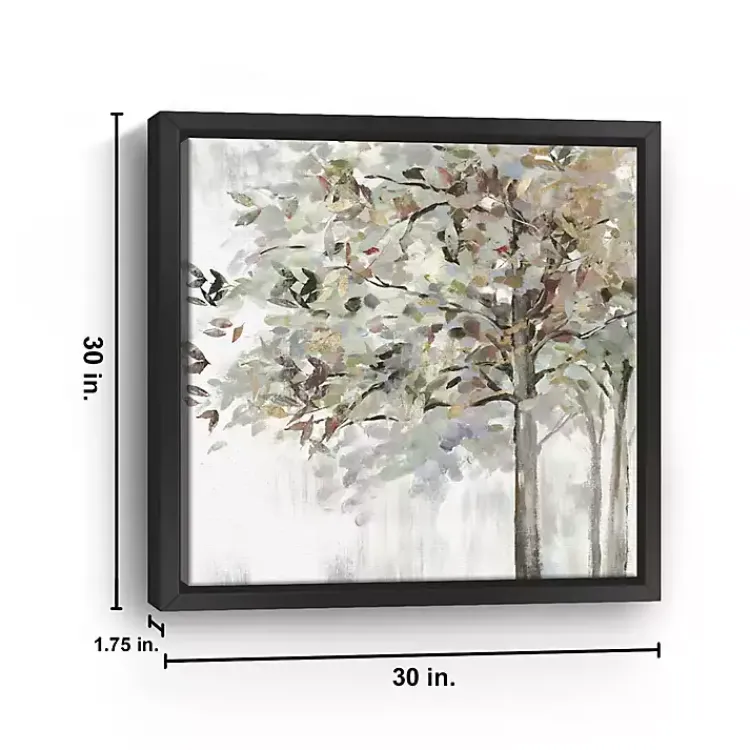 Kirklands Home Neutral Leaves Framed Canvas Art Print, 30x30 in. Gray Outlet