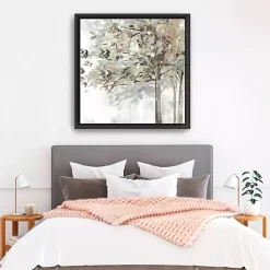 Kirklands Home Neutral Leaves Framed Canvas Art Print, 40x40 in. Gray New