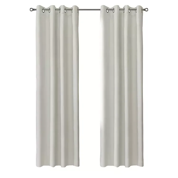 Kirklands Home Neutral Light Filtering Curtain Panel, 84 in. Ivory Outlet