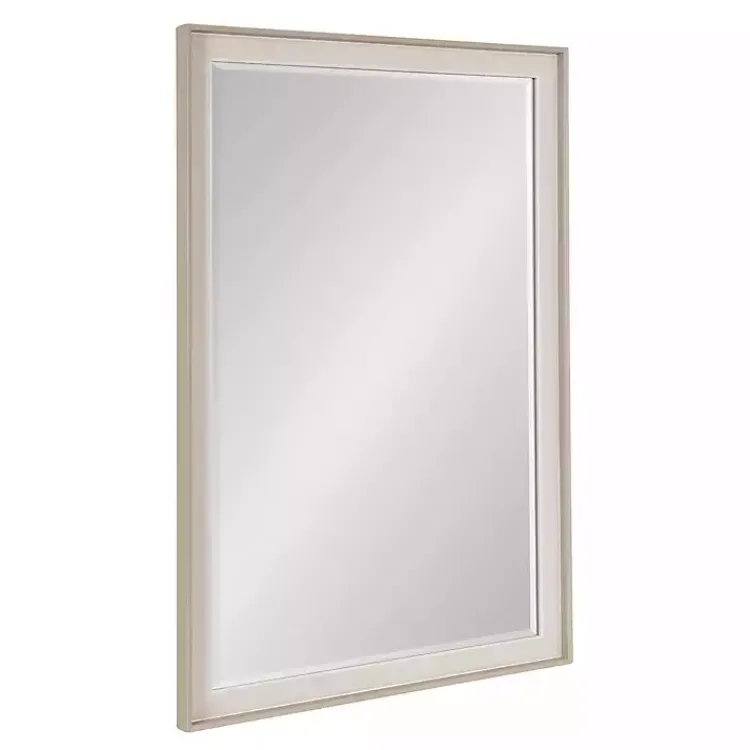 Kirklands Home Neutral Linen Beveled Wall Mirror Outlet