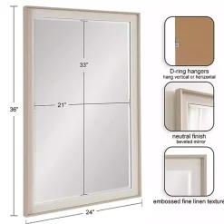 Kirklands Home Neutral Linen Beveled Wall Mirror Outlet