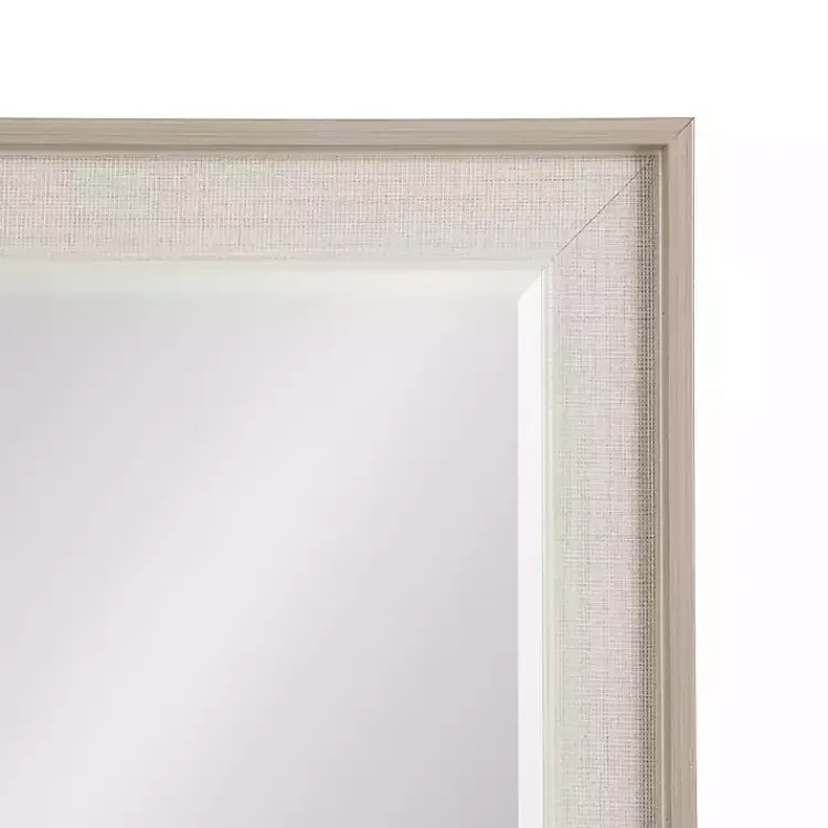 Kirklands Home Neutral Linen Beveled Wall Mirror Outlet