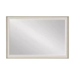 Kirklands Home Neutral Linen Beveled Wall Mirror Outlet