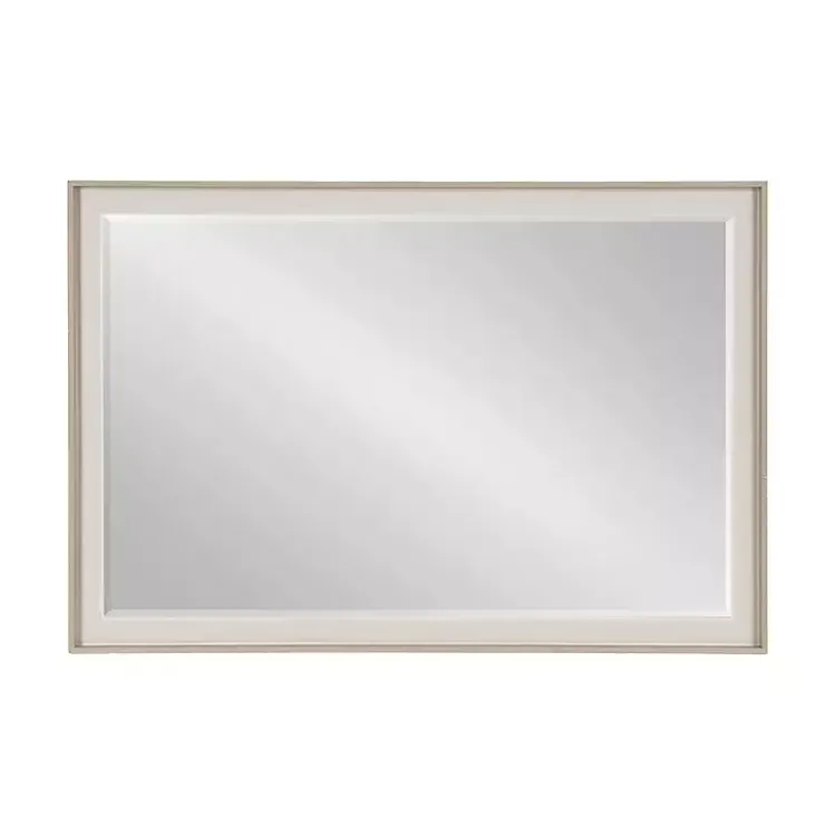 Kirklands Home Neutral Linen Beveled Wall Mirror Outlet