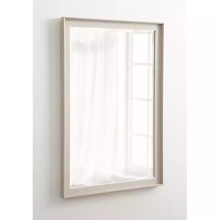 Kirklands Home Neutral Linen Beveled Wall Mirror Outlet