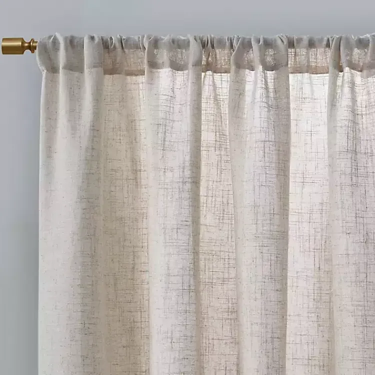 Kirklands Home Neutral Linen Blend Curtain Panel Set, 84 in Tan