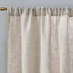 Kirklands Home Neutral Linen Blend Curtain Panel Set, 84 in Tan