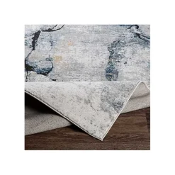 Kirklands Home Neutral Marble Swirl Area Rug, 5x7 New