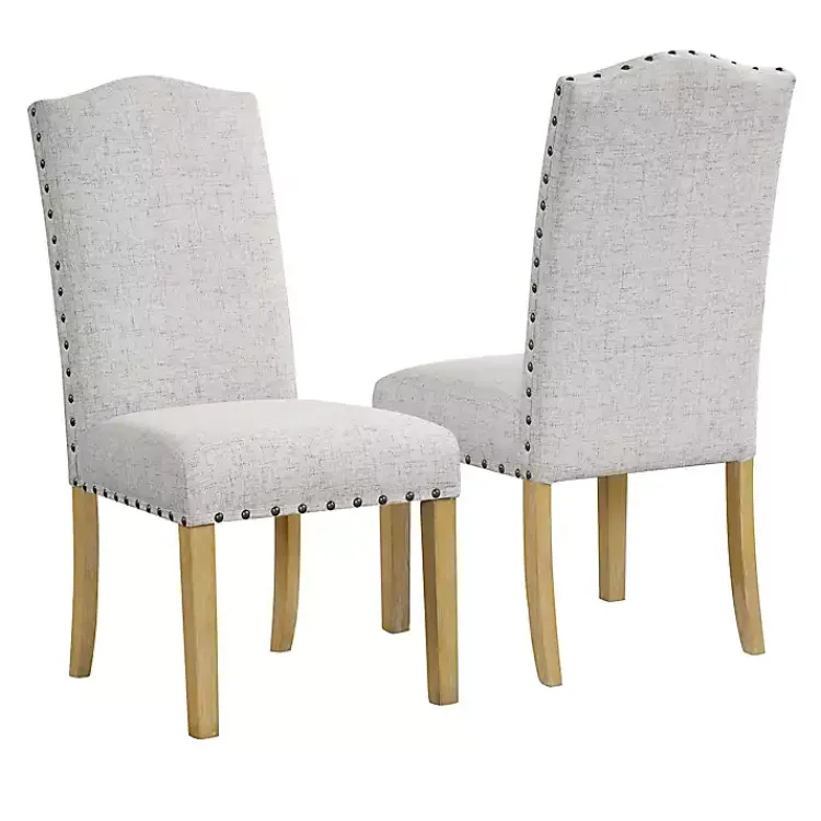 Kirklands Home Neutral Nailhead Parsons Dining Chairs, Set of 2 Multi Hot