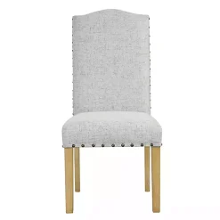 Kirklands Home Neutral Nailhead Parsons Dining Chairs, Set of 2 Multi Hot