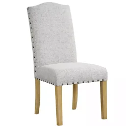 Kirklands Home Neutral Nailhead Parsons Dining Chairs, Set of 2 Multi Hot