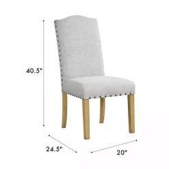 Kirklands Home Neutral Nailhead Parsons Dining Chairs, Set of 2 Multi Hot