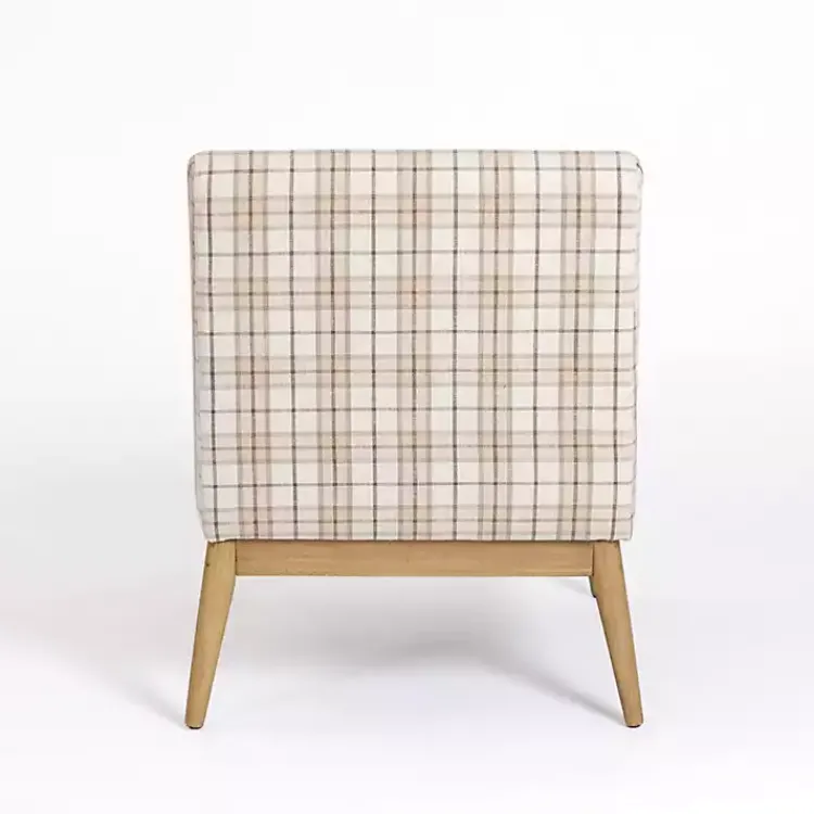 Kirklands Home Neutral Plaid Slipper Accent Chair Discount