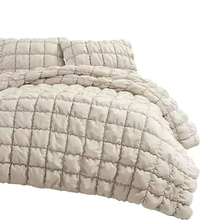 Kirklands Home Neutral Puff 3-pc. Full/Queen Comforter Set Tan
