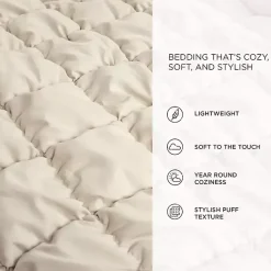 Kirklands Home Neutral Puff 3-pc. Full/Queen Comforter Set Tan