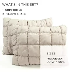 Kirklands Home Neutral Puff 3-pc. Full/Queen Comforter Set Tan