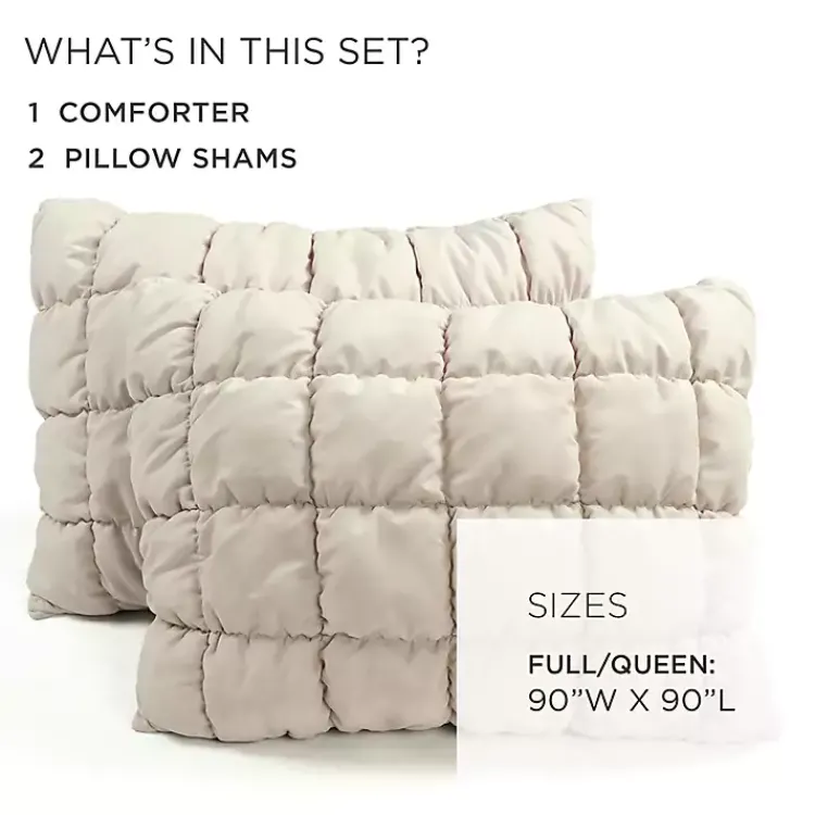 Kirklands Home Neutral Puff 3-pc. Full/Queen Comforter Set Tan