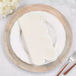 Kirklands Home Neutral Scalloped Edge Napkins, Set of 4 Tan Sale