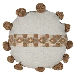 Pillows>Kirklands Home Neutral Soft Poms Round Throw Pillow