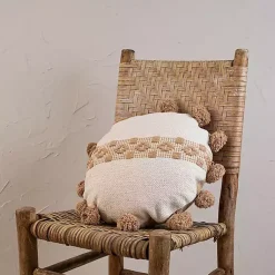 Pillows>Kirklands Home Neutral Soft Poms Round Throw Pillow