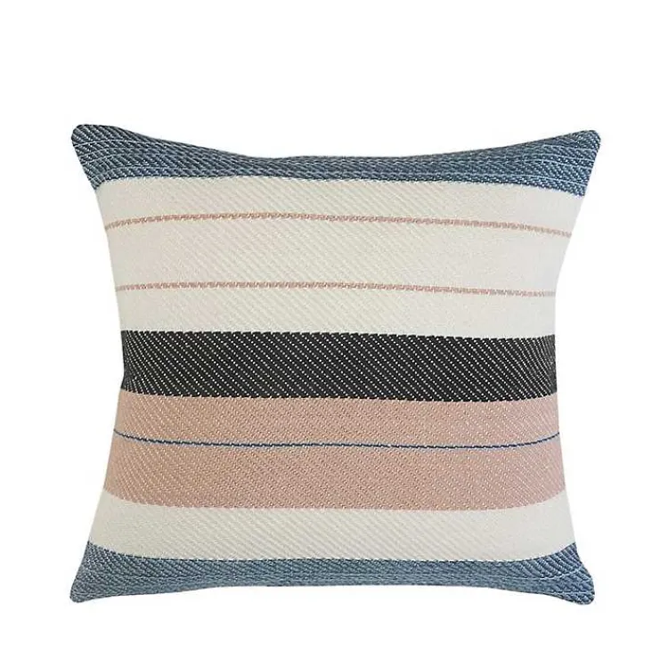Kirklands Home Neutral Striped Outdoor Pillow Clearance