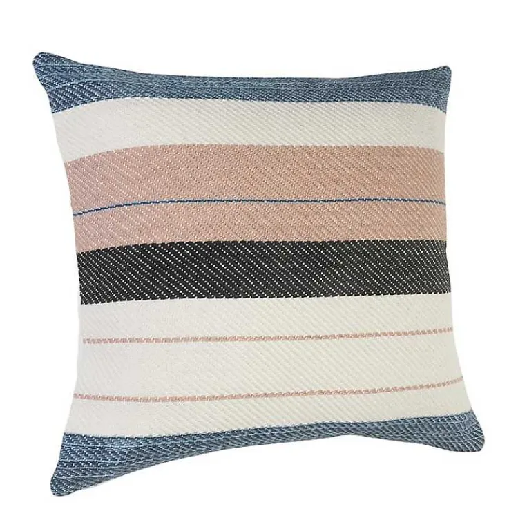 Kirklands Home Neutral Striped Outdoor Pillow Clearance
